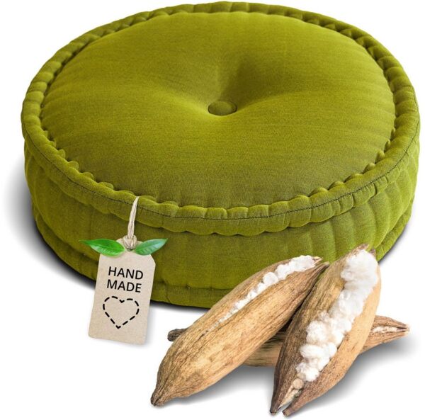 livasia Meditationskissen Zafukissen groß (Basic) vegan und handgefertigt, 46x14cm, Kapok