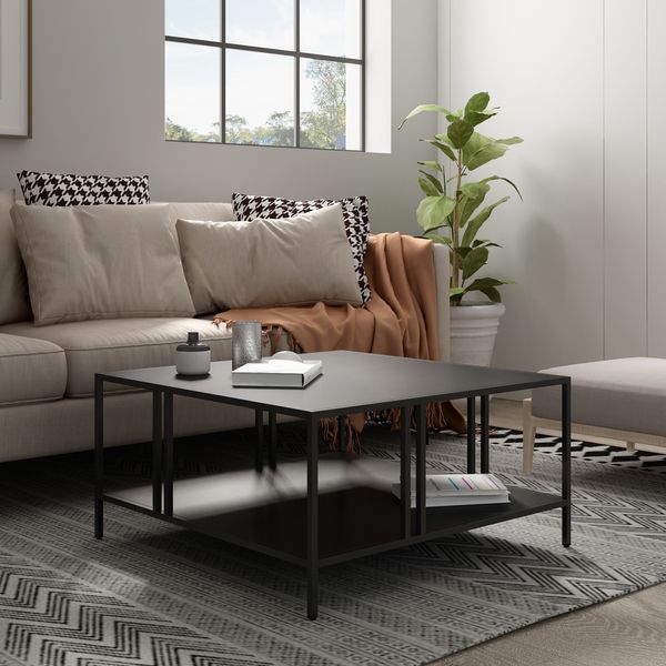 Couchtisch Kumlinge 40x80x80 cm Schwarz [en. casa]