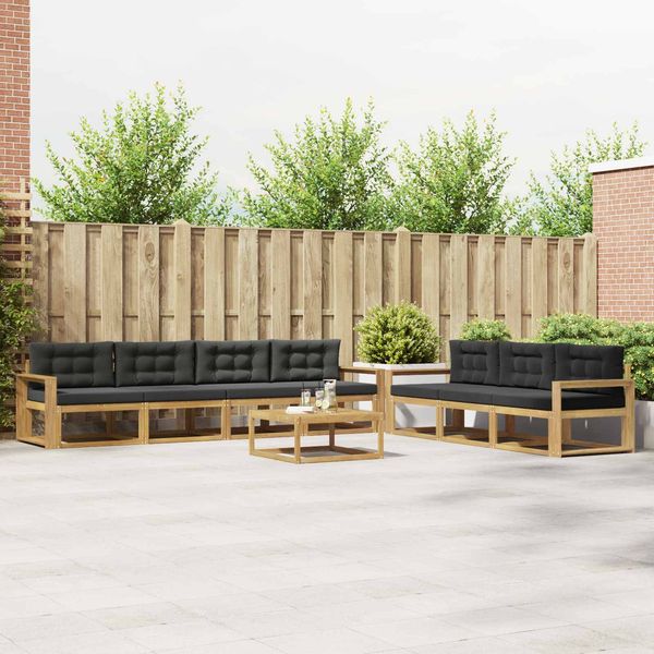 vidaXL Outdoor-Sofagarnitur mit Kissen 7 pcs Weiß und Anthrazit 3386171