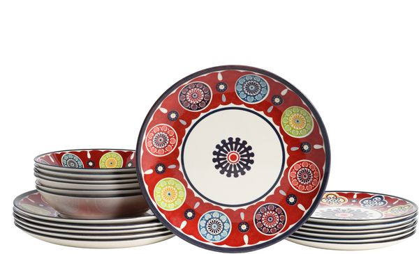 Sumaya Red, Tellerset 18-tlg (mo)