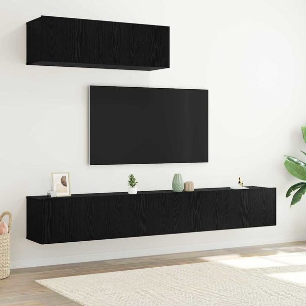 vidaXL TV-Schrankset 3 pcs Schwarz Eichen-Optik Holzwerkstoff 3332502