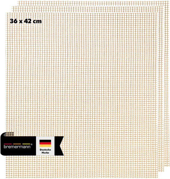 Grillmatte / Backmatte rechteckig 3er Set, Glasfasergewebe antihaft, je 36 x 42 cm (L/B)