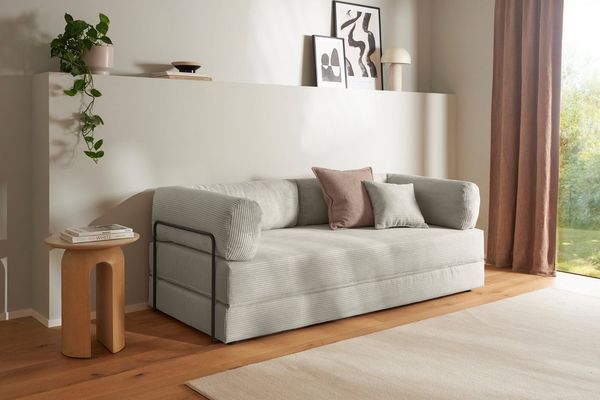 homsy by Ana Johnson Schlafsofa Folda Dauerschläfer, B: 206 cm, Liegefl. 181x198 cm, mit Bett-/Schlaffunktion, inkl. 1x Zierkissen, Tonnentaschenfederkern