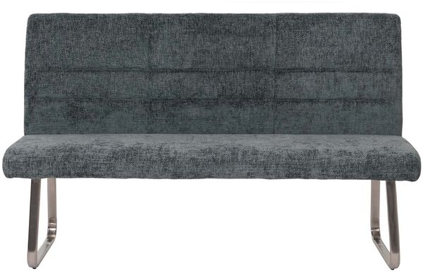 Sitzbank HWC-G55, Esszimmerbank Bank, Edelstahl gebürstet Stoff/Textil Chenille Öko-Tex, 160cm ~ blau-grün Bild 8