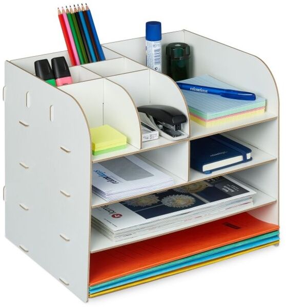 Relaxdays Schreibtisch Organizer mit Ablagefächern