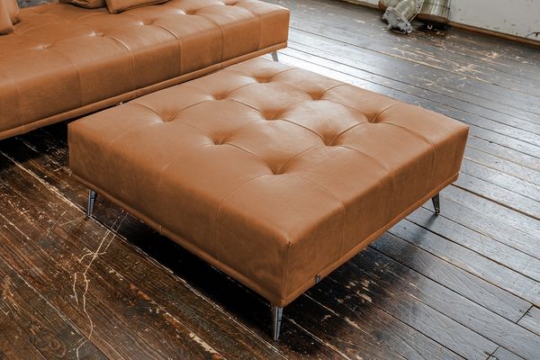 KAWOLA Hocker WIOLO Leder cognac 42 x 110 x 110 cm
