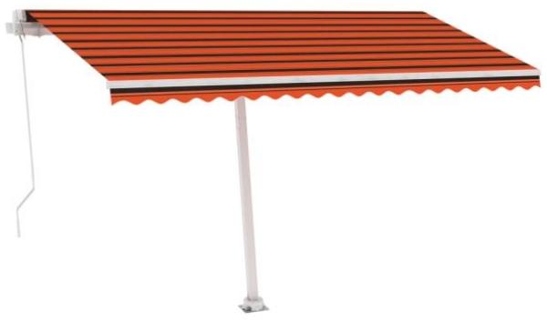 Gelenkarmmarkise Einziehbar mit LED 450x300 cm Orange und Braun