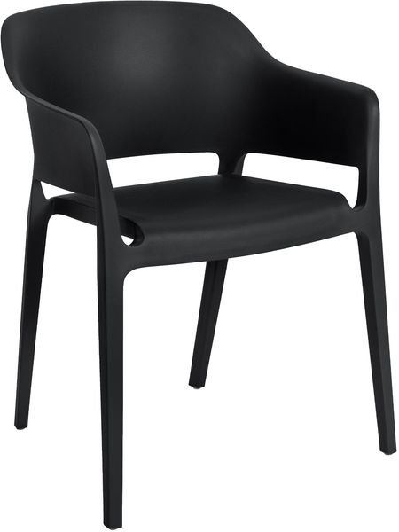 CLP Stapelstuhl Puebla aus Kunststoff, pflegeleicht inkl. Bodenschoner,schwarz