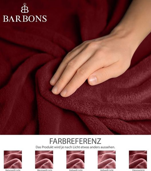 Wohndecke Flauschige Kuscheldecke, weiche Fleecedecke, Sofa Überwurfdecke, BARBONS