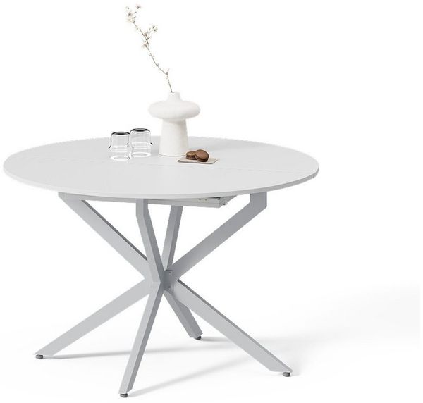 Livinity® Esstisch Firenze, Weiß/Grau, 120x120 cm ausziehbar (1-St)