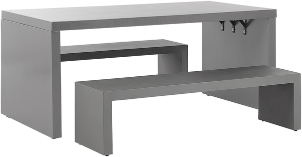 Essgruppe für 4 Personen TARANTO Beton 180x90x78 cm Grau