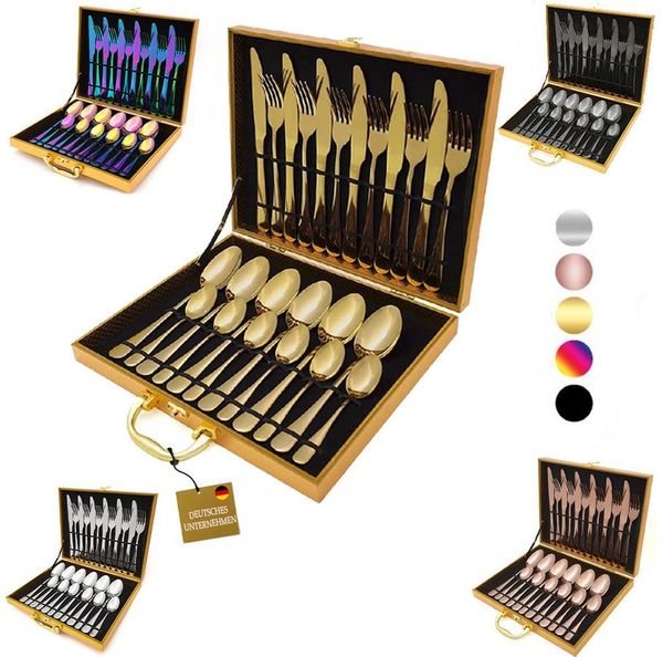 Faizee Home Besteck-Set Besteck Set Edelstahl 24pcs (24-tlg), Edelstahl