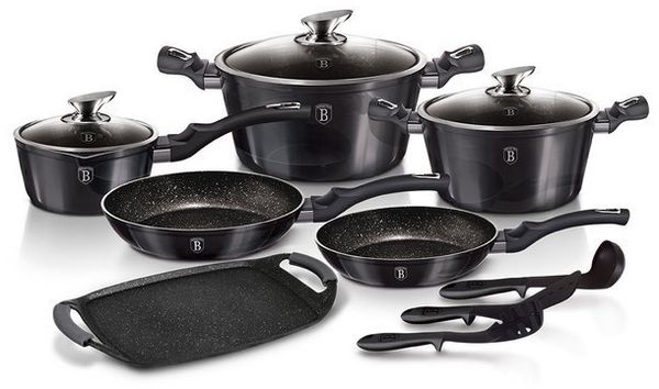 Berlinger Haus Berlinger Haus Satz Töpfe aus Beschichtung Granit 12 Stk. Carbon Pro BH6911
