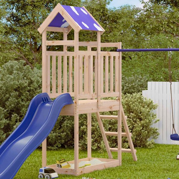 vidaXL Spielturm Braun 52,5 x 110,5 x 215 cm Massives Kiefernholz 3417178