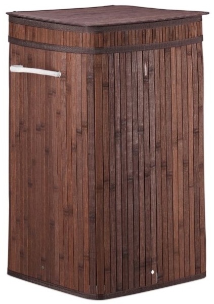 2 x Faltbarer Wäschekorb Bambus braun Bild 9