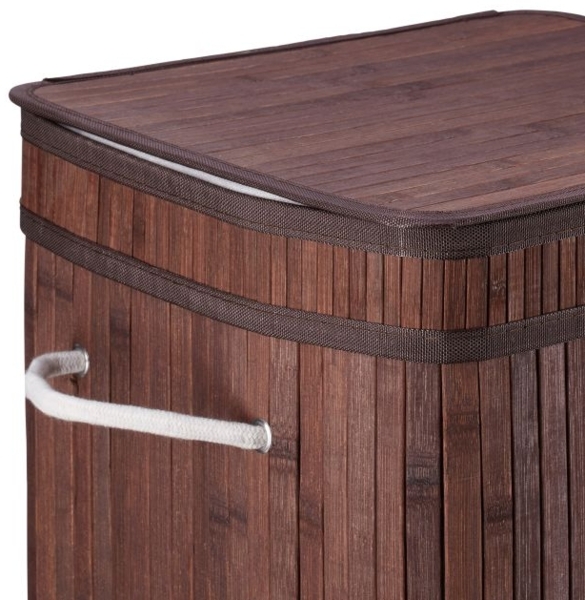 2 x Faltbarer Wäschekorb Bambus braun Bild 6