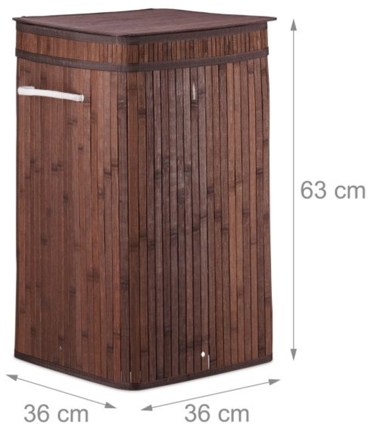 2 x Faltbarer Wäschekorb Bambus braun Bild 4