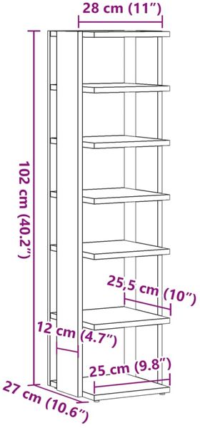 vidaXL Schuhschränke 2 Stk. Artisan-Eiche 28x27x102 cm Holzwerkstoff 856667 Bild 9