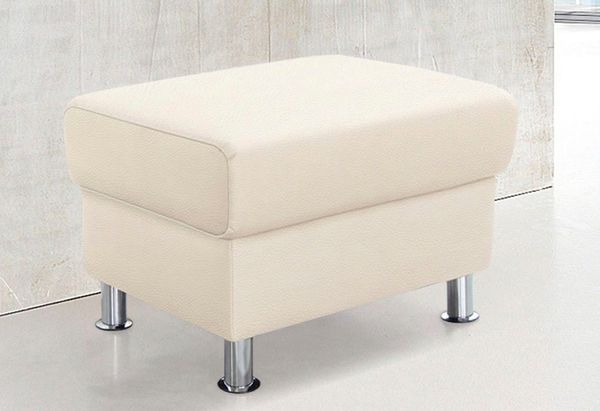 TRENDMANUFAKTUR Hocker Rondo, Polsterhocker zur Serie, Breite 67 cm, Füße chromfarben, Fußhocker wahlweise mit Federkern, in verschiedenen Bezügen bestellbar
