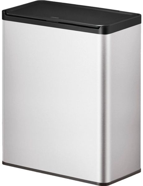 Abfallbehälter EKO Essential mattes Stahl Edelstahl 2-fach 2x20 l mit Touch-Deckel Kunststoff-Innere...