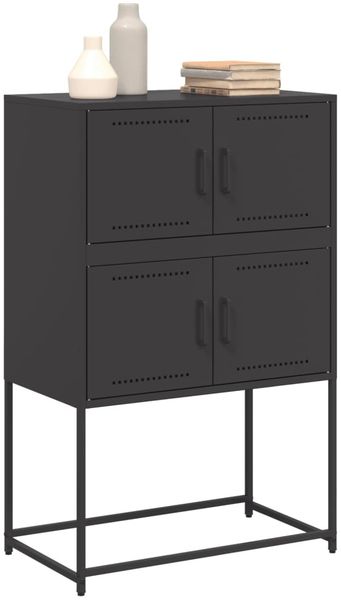 Sideboard, Kommode Schwarz 68,5x38,5x107 cm Stahl j2604p Bild 4