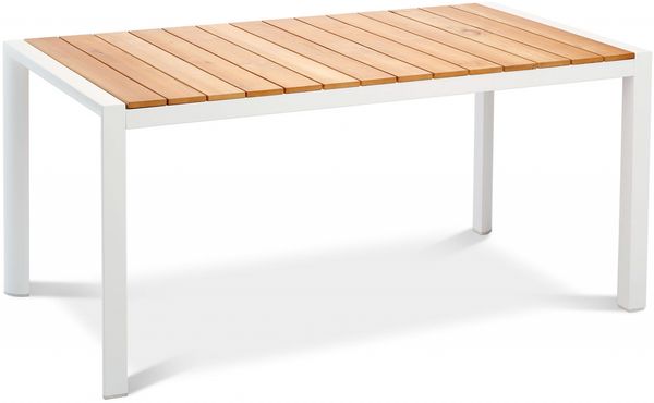 Best Freizeitmöbel Aluminium Tisch Paros 160 x 90 cm weiss/Teakholz Loungetisch Bild 5