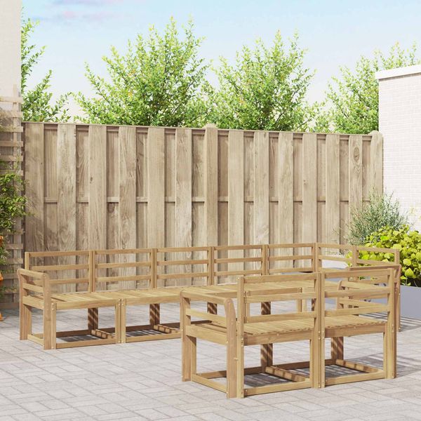vidaXL Outdoor-Sofagarnitur 8 pcs Weiß Massivholz Akazie 3387803