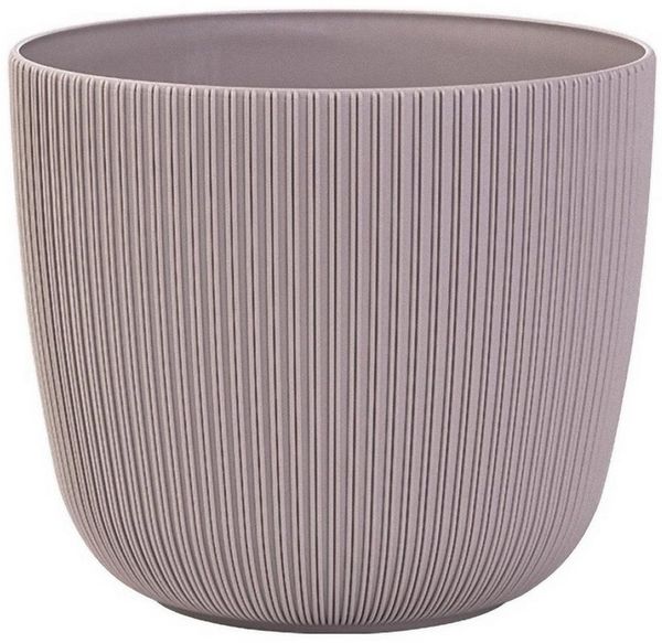 Engelland Blumentopf Pflanztopf mit Drainagesystem (Vorteils-Set, 1 St, robuster PP-Kunststoff), Rillenoptik, UV-resistent, Drainagesystem, direkte Bepflanzung