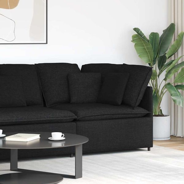 vidaXL Modulares Sofa Eckmodul mit Kissen Schwarz 100 cm 4104449