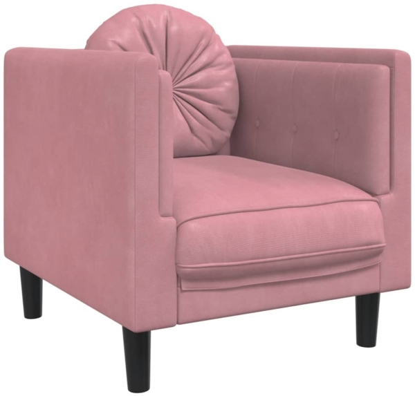 vidaXL Sessel mit Kissen Rosa Samt 372625