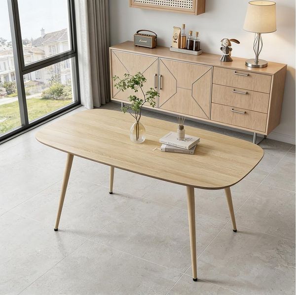 Jiexi Esstisch Moderner Esstisch, 120×70×75cm, Tischplatte aus MDF, stabile Beine