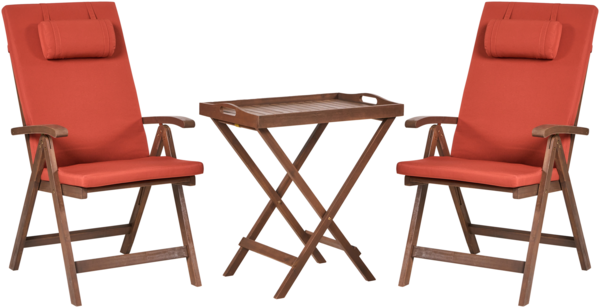 Bistro Set AMANTEA PREMIUM Akazienholz Rot