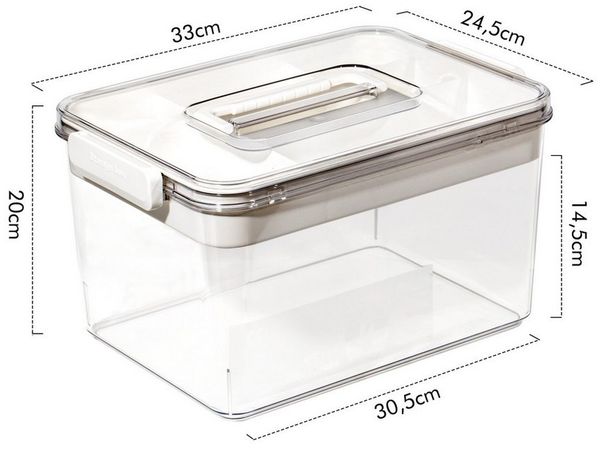Zedelmaier Aufbewahrungsbox Medikamenten Groß Medizinbox Apothekenbox HausapothekeBox, Tragbar, Doppelter Platz, Transparent