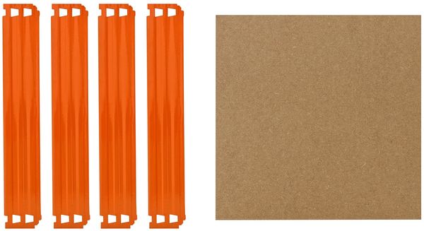 shelfplaza PRO 50x50 cm Fachboden-Set in blau-orange für PRO Schwerlastregale mit 200 kg Traglast pro Boden