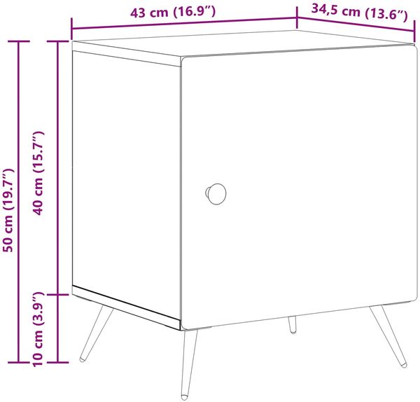 vidaXL Nachttisch Sonoma-Eiche 43 x 34,5 x 50 cm Holzwerkstoff 895489 Bild 10