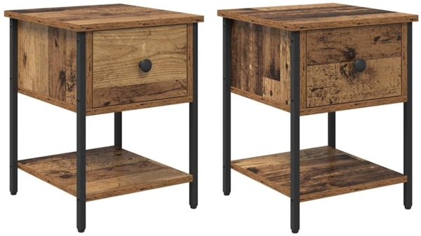 vidaXL Nachttisch 2 pcs Altholz 34 x 35,5 x 45 cm Holzwerkstoff 881801