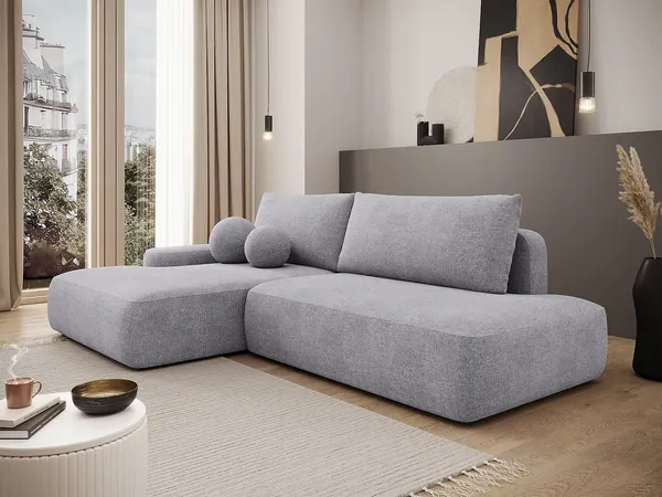 Vente-unique - DAVISO Sofa Stoff Grau - B 164 cm x H 87 cm x L 276 cm