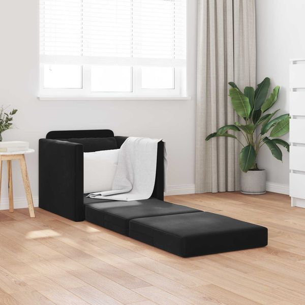 vidaXL Schlafsofa Schwarz 74 x 77 x 81 cm Samt 4106614
