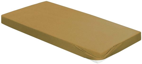 Irisette Spannbettlaken Mako-Jersey Spannbetttuch Jupiter 0008 150x200 cm gold, Baumwolle, Gummizug: Rundum, (1 Stück), Bettlaken mit Gummizug 90x200 140x200 180x200 Spannbettlaken Spanner