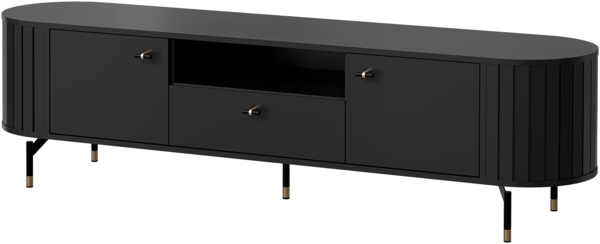 TV-Lowboard Zelfa 180 2D1S 05 (Farbe: Schwarz)