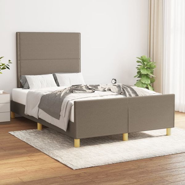 vidaXL Polsterbett mit Kopfteil Stoff Taupe 120x200 cm