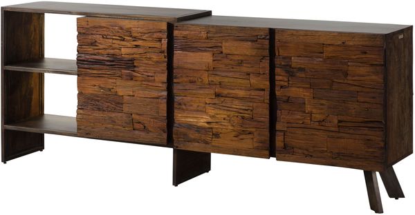 Sideboard Akazie / Altholz 205x40x83 braun lackiert SEVILLA #11