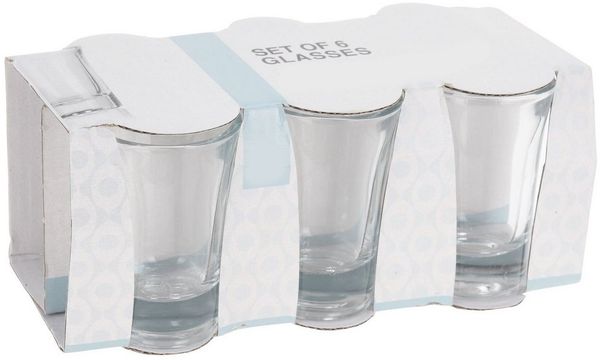 Spetebo Schnapsglas Glas Schnapsgläser im 6er Set - 40 ml, 6-tlg, Glas, Shotgläser mit 4cl Fassungsvermögen