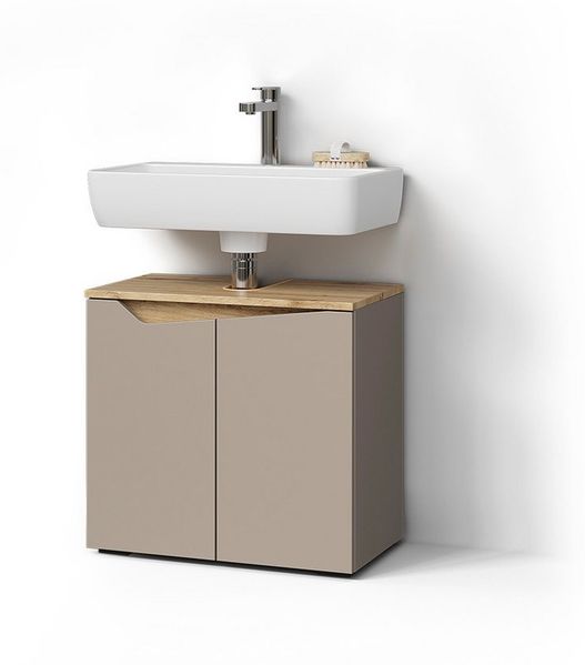Livinity® Waschbeckenunterschrank Timavo, Greige/Artisan-Eiche, 60 x 57.5 cm mit 2 Türen (1-St)