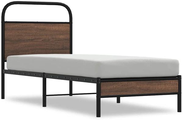 Einzelbettgestell Design für Erwachsene ohne Matratze 80x200 cm Braun Eichen-Optik d3896e
