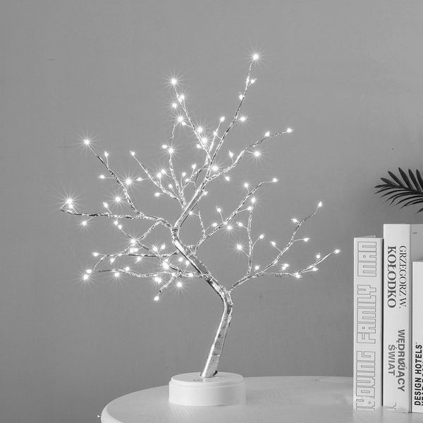 MUPOO LED Baum Künstlicher LED Bonsai Tischleuchte Dekolicht, USB-/Batterie-betrieben, 108 LEDs Kupferdrahtbaum, LED fest integriert, mit Touch-Schalter