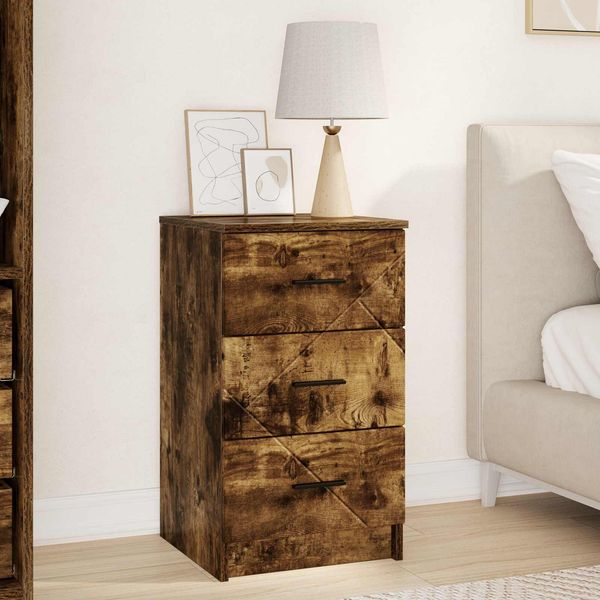 vidaXL Nachttisch Räuchereiche 38 x 38 x 66 cm Holzwerkstoff 883379