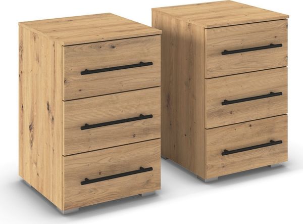 OTTO home Nachtkommode Nachttisch Nachtschrank Schubladen Sideboard Schubladenkommode AVOLA (Set, 2 St, Breite 40 cm inkl. SOFT-CLOSE-FUNKTION mit Dekorfront), mit 3 geräumigen Schubladen für viel Stauraum MADE IN GERMANY