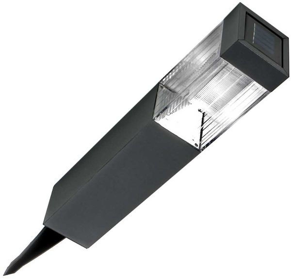 Grundig LED Solarleuchte Solar Gartenleuchte, Dämmerungsautomatik, LED fest interiert, kaltweiß, Solarleuchte, Solarlampe mit Erdspieß