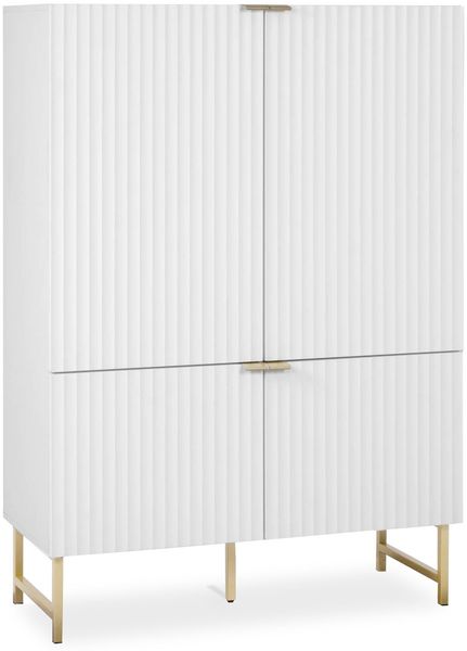 Highboard Kommode Weiß Holz Sideboard Wohnzimmerschrank Anrichte Schrank